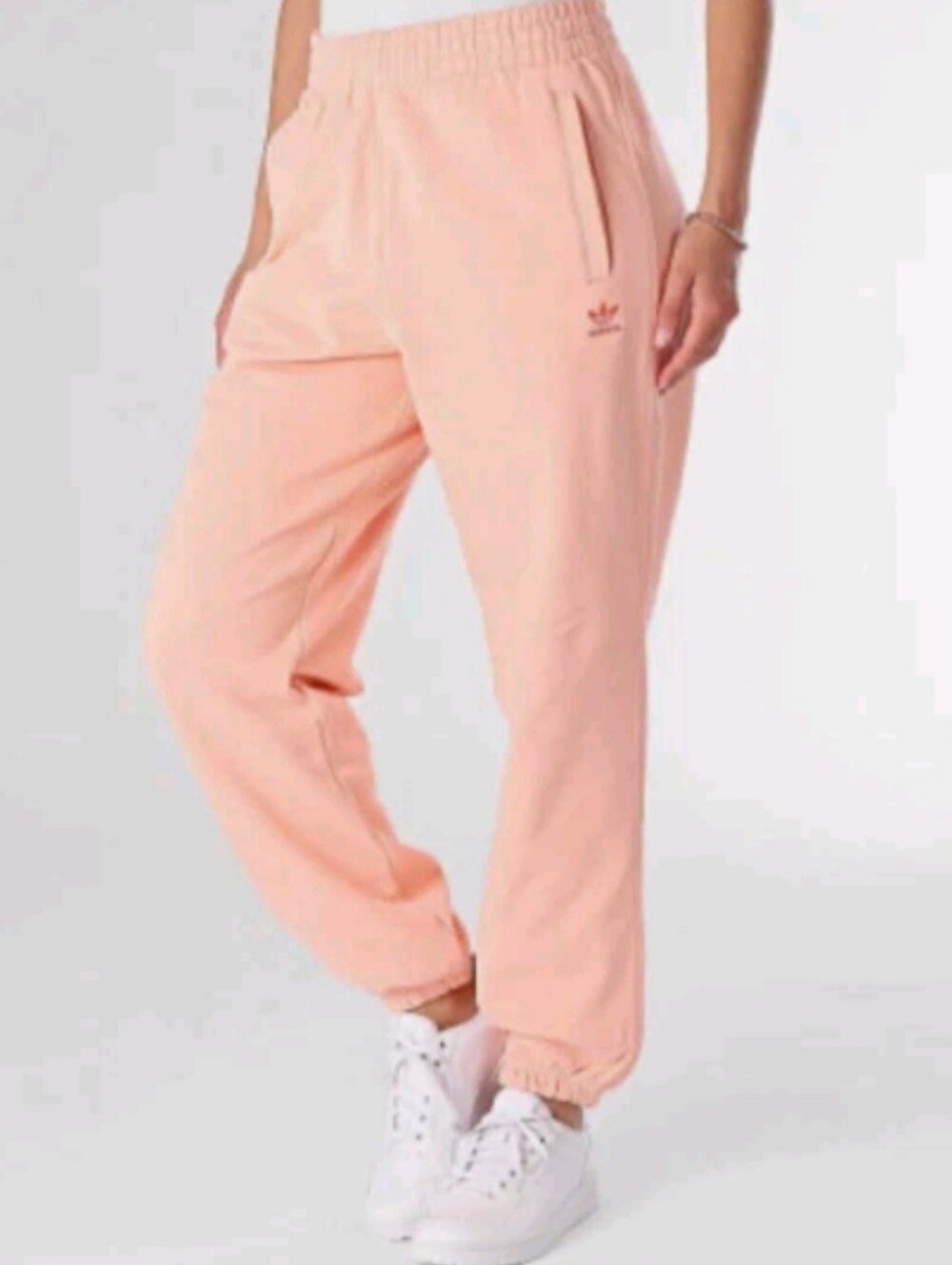 NWOT! Adidas originals womens sweatpants fleece joggers trefoil logo, Size L